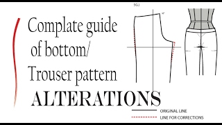 Complete guide of BottomTrouser pattern alterations Pant pattern corrections [upl. by Annaoy]