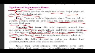 Significance of Angiosperms class 11 plants Angiosperm flowers botany biology food importance [upl. by Ahtis119]