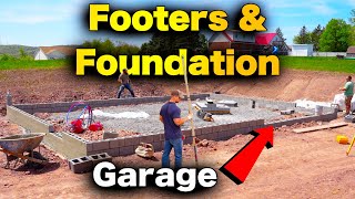 How To Build A Garage  Pour Footers And Foundation [upl. by Sansone333]