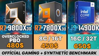 9800x3d overclock vs 7950x3d vs 7800x3d vs 5800x3d vs Intel 285k vs 14900k vs 9700x vs 9950x 9800x3 [upl. by Elohcin]