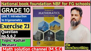 Math grade 10 NBF Exercise 71 Q567 TopicquotRadian Measure180π°π180 rad D°MSquotFG Schools [upl. by Lseil75]