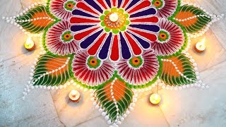 Rangoli for diwali  Easy unique rangoli using simple tools  diwali special  Art with Creativity [upl. by Eigroeg829]