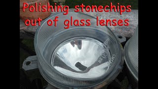 Glass Polishing Stone chipped fog lights etc [upl. by Shepp]