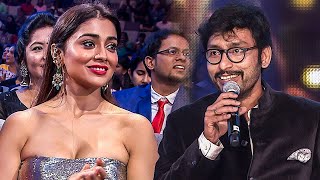 Shriya Saran enjoyed RJ Balajis breathless speech at the South Movie Awards [upl. by Ahsienaj]