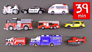 Emergency Vehicles Rescue Trucks for Kids 39 Minutes  Fire Police Car Ambulance Organic Learning [upl. by Arihsan]