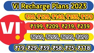 Vi new prepaid plans 2023  Vi validity Recharge Plans  Vodafone Idea UL Calling amp Data Plans 2023 [upl. by Lanoil]