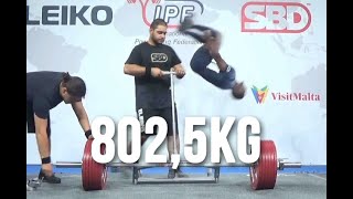 Manson Adagu GBR  8025kg Total  1st Place 83kg Class Jr  IPF Jr Worlds 2024 [upl. by Aizatsana]