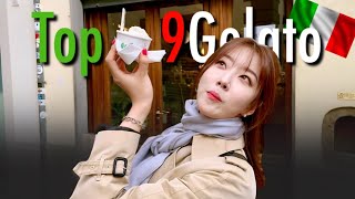 subTOP 9 GELATO in ROME amp FLORENCE 젤라또 먹으러 비행기 끊었다 [upl. by Allix]