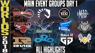 LoL Worlds 2018 Day 1 Highlights Main event Group Stage  ALL GAMES Standings and MVP [upl. by Asen378]