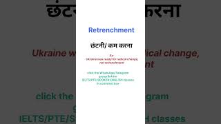 Retrenchmentvocab vocabulary spokenenlish ambienceenglish ielts pte [upl. by Aksel56]