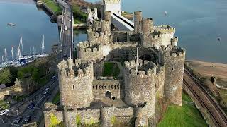 Conwy Castle WhatAView 4K Drone Footage [upl. by Sirovaj]