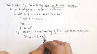 Susceptibility Permittivity and Dielectric constant [upl. by Otina]