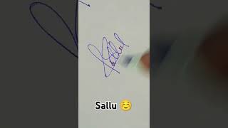 Sallu bhai signature handwriting supportme viralshort [upl. by Wehttam]