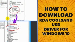 RDA Coolsand USB Driver Download For Windows 10  Install RDA Coolsand Driver in One Click [upl. by Irakab]