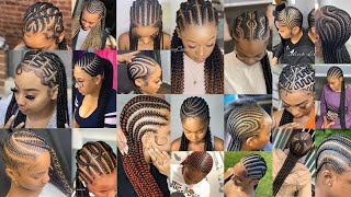 Top Best🔥😍Most Creative Cornrow Hairstyles 4 Black Ladies Latest All Back Braiding Hairstyles Ideas [upl. by Oyek39]