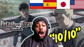 First Time Reacting To Reiner amp Bertholdt’s Reveal In Different Languages  Attack on Titan Reaction [upl. by Omer]