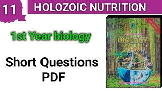 Short Questions  Holozoic Nutrition  class 11 bio [upl. by Jordon]