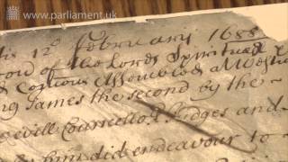 Stock footage Bill of Rights and Draft Declaration of Rights 1689 [upl. by Anovad]