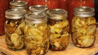 CANNING  PREPPING  PICKLED EGG PLANT Cheryls Home Cooking [upl. by Edythe933]