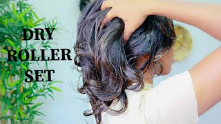 Roller Set on Dry Relaxed Hair  Relaxed Hair Styling Heatless Curls  Sacha Bloom [upl. by Danit]