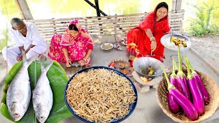 শীতকালের স্পেশাল বেগুন দিয়ে টাকি শুটকি মাছ রান্না সাথে ইলিশ মাছের রেসিপি  ilish mach recipe [upl. by Bucher]