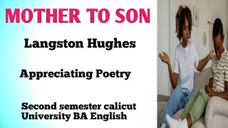 Mother To son by Langston Hughes summary In Malayalam Appreciating Poetry Calicut University [upl. by Anwahsal]