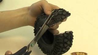 Converting 22 RC Tamiya tyres to 19 for Axial Wheels on the SCX10 4x4 competition truck [upl. by Assanav166]