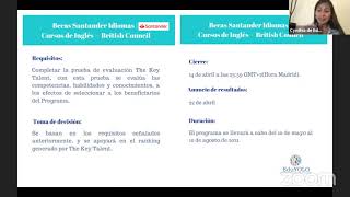 ¿Cómo aplicar a Becas Santander Idiomas  Cursos de Inglés  British Council [upl. by Dianthe153]