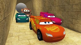 3 COLOR Lightning McQueen AND TOW MATER Ancient Trap Hunt VS BIG Monster SHARK [upl. by Annohsal]