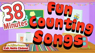 38 MINUTES of FUN COUNTING SONGS  Jack Hartmann [upl. by Noeht]