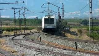 253054 Renfe Mercancias a cargo del Teco BilbaoZaragoza cerca de Cenicero La Rioja [upl. by Eiramyelhsa269]