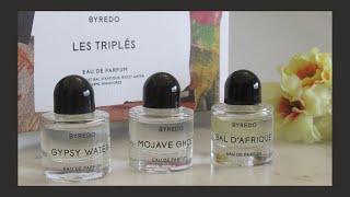 تجربتي لأشهر 3 عطور من بايريدو Byredo Mojave Ghost Bal DAfrique Gypsy Water عطرعطور نيش [upl. by Esinehs]