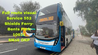 Full route visual 552 South Shields Ferry to Bents Park Great North Run end 2024 [upl. by Cai851]