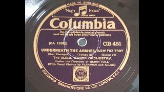 The BBC Dance Orchestra vocal Flanagan and Allen Underneath The Arches 1932 78 rpm [upl. by Noivart]