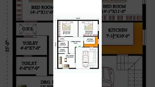 30X35 house plan  30 by 35 house design housedesign 2bhk [upl. by Nerty]