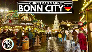 🇩🇪 Bonn Christmas Markets 2023  Germany Walking Tour in 4K HDR 60fps [upl. by Anirual]