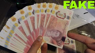 NEW 50 Pound Notes Prop Money Review  Fake Money Unboxing [upl. by Eninnaj]