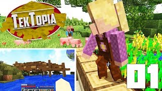 TekTopia  Ep1  Lets Build a Shipwrecked Town Hall  Minecraft Modded Survival [upl. by Vogeley]