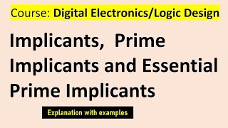 Implicants Prime Implicants Essential Prime implicants [upl. by Eidna]