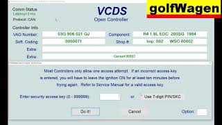 VCDSVAG 01engine ECU security access code VW Golf 5 tested [upl. by Einram]