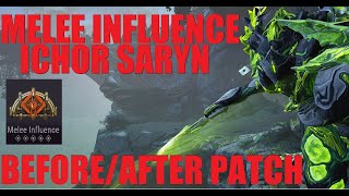 WARFRAME Melee Influence Dual Ichor BeforeAfter With Builds  Whispers In The Wall [upl. by Mcquillin]