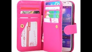 Premium PU Leather 9 Card Slot Flip Handbag Wallet Purse Case For iPhone Samsung Cell Phones [upl. by Leur]