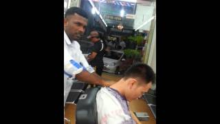 Indian barber haircut massage in Malaysia [upl. by Ettenawtna738]