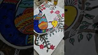 Madhubani paintingpeacock diy [upl. by Anerev]