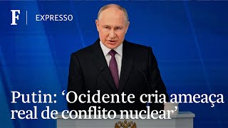 Putin diz que Ocidente arrisca guerra nuclear na Ucrânia [upl. by Yelsnit681]