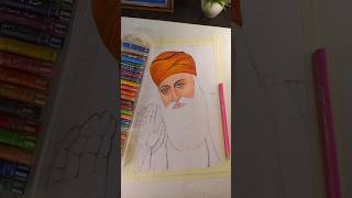 Shri Guru Nanak dev ji drawing ।Oil pastel । shorts ytshorts art gurunanakdevji [upl. by Necyrb]