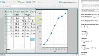 Deskriptiv Statistik i NSpire på Grupperede observationssæt [upl. by Ayad]