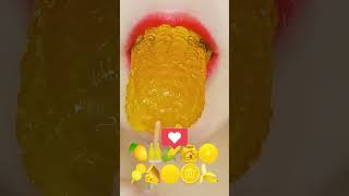 Emoji yellow food eating sounds honey combJelly🥭🌽🍯 asmr eating sounds shorts mukbang [upl. by Haseefan]