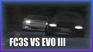 INITIAL D  FC3S VS EVO III HIGH QUALITY [upl. by Atnom]