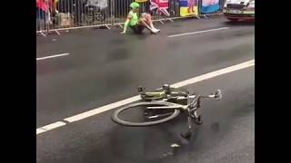 Cannondale rider crashed at Tour De France2017 [upl. by Aicnorev]